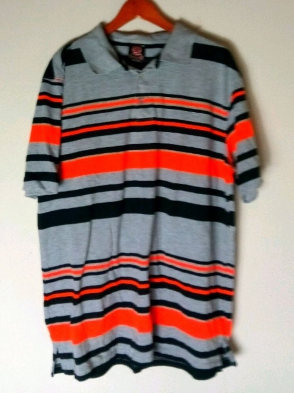 Blac Lacquer XL Polo Orange Black Gray Men's Shirt